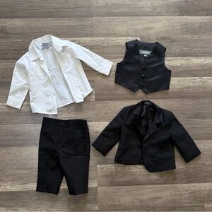 Black and White Formal Boys Kids Suit Set